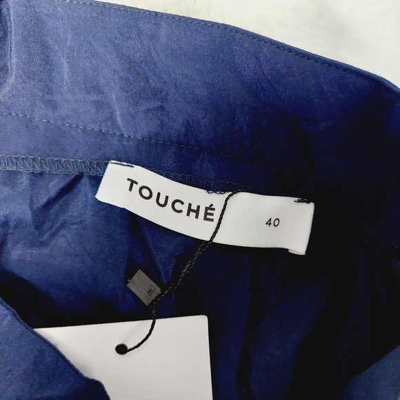 New Touche Gold Buttoned Cupra Navy Blue Skirt P1485 - Picture 7 of 10